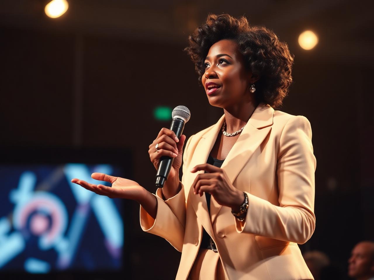 Shana Siplin speaking on stage